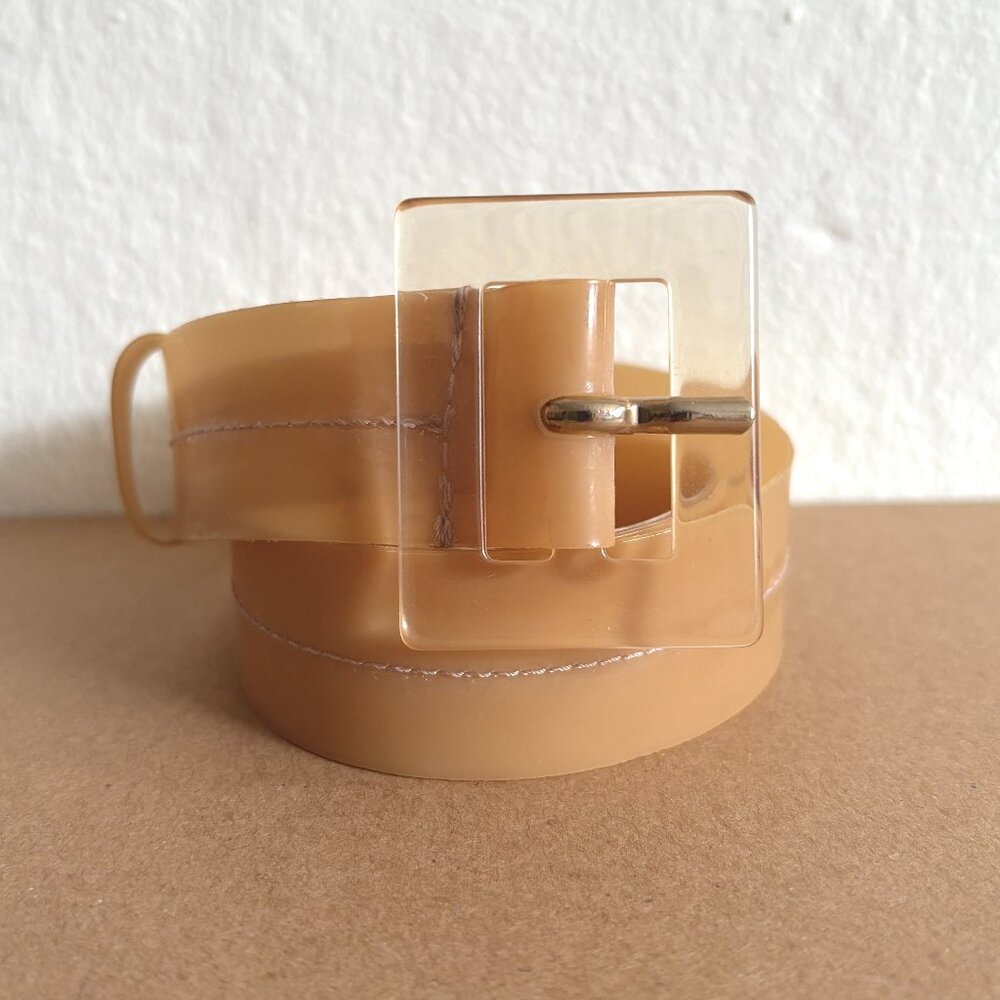 Maryam Nassir Zadeh Soledad Rubber Belt in Camel, XS/S